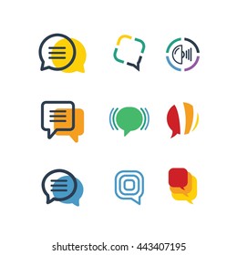 Communication Network Social Chat Logo Icon Vector
