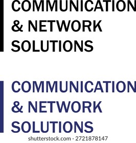 Diseño de logotipos de texto de soluciones de comunicación y redes
