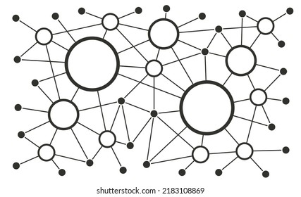 Communication network structure connect dots and lines background template. User blockchain linked global digital database graphic vector.