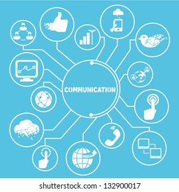 Communication Network Template, Communication  Info Graphics