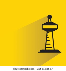 torre de comunicação e rede em fundo amarelo