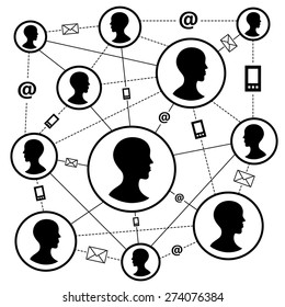 Communication networks vector illustration