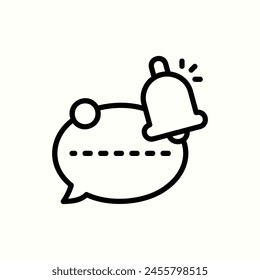 Comunicación, ícono de notificación, ícono aislado en fondo claro, perfecto para Sitio web, blog, logotipo, Diseño gráfico, redes sociales, UI, App móvil