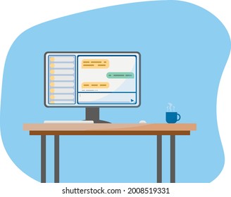 Communication on the computer in vector graphics for business