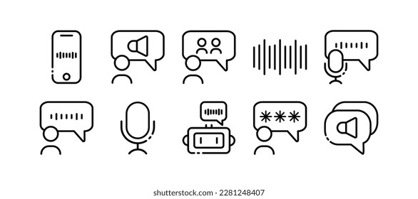 Communication on the Internet. Line icons, black, internet communication icons set. Vector illustration