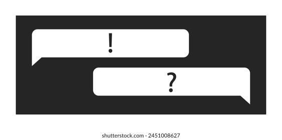 Communication on online messenger black and white 2D line cartoon object. Dialog in internet chat isolated vector outline items. Technical support request monochromatic flat spot illustration