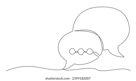 Communication One line drawing isolated on white background