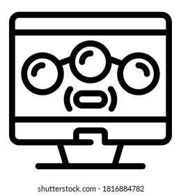 Communication online meeting icon. Outline communication online meeting vector icon for web design isolated on white background