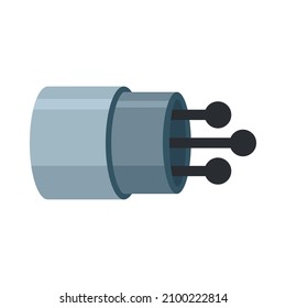 Communication optical fiber icon. Flat illustration of communication optical fiber vector icon isolated on white background