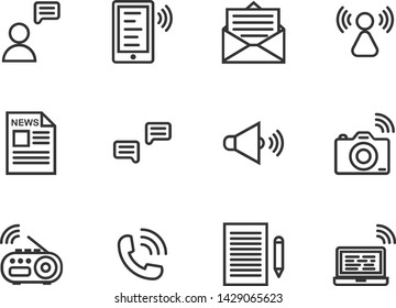 Communication outline icon set ,Vector