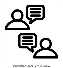 Icono de esquema de comunicación. Ilustración vectorial simple sobre fondo blanco