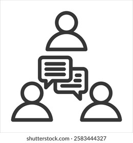 Communication Outline Icon Vector Illustration