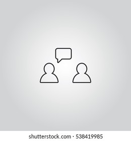 communication outline icon vector sign symbol illustration, can be used for web and mobile desgn