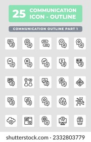 communication outline style icon design