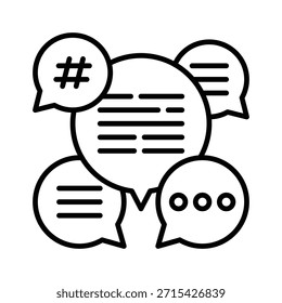 Ilustración vectorial de sobrecarga de comunicación, icono de estilo de línea