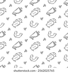 communication pattern. connection seamless pattern. doodle communication seamless pattern. doodle connection background