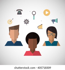 Communication and people graphic design , vector illustration