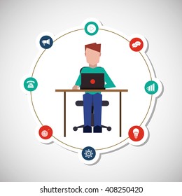 Communication and people graphic design , vector illustration