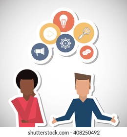 Communication and people graphic design , vector illustration