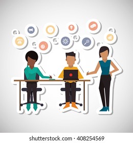 Communication and people graphic design , vector illustration