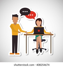 Communication and people graphic design , vector illustration