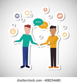 Communication and people graphic design , vector illustration