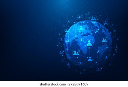 kommunikation people internet network connect global online weltweit. connect person media online konzept. Vektorgrafik fantastische Technologie. 