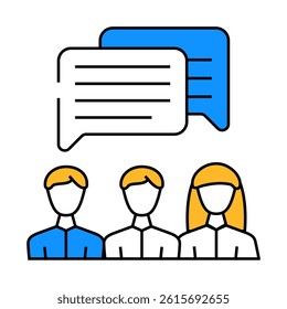 communication people line icon vector. communication people sign. isolated symbol illustration
