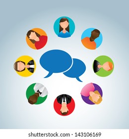communication people over gray background vector illustration