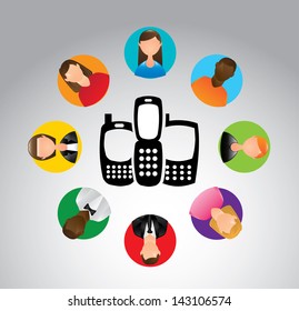 communication people over gray background vector illustration
