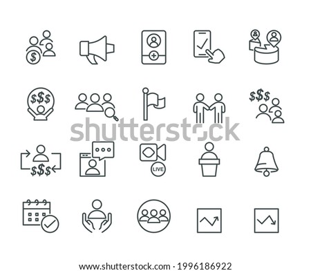 Communication and People Simple Icons Set,Editable Stroke,Vector Line 