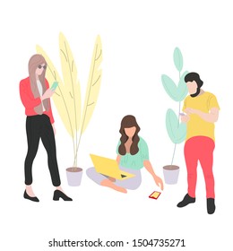 Communication people social network. Shopping online. Online courses and simenars
