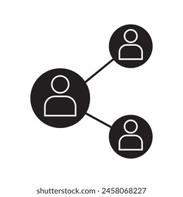 comunicación de personal icon.Vector simple ilustración plana negra para Web y App..eps