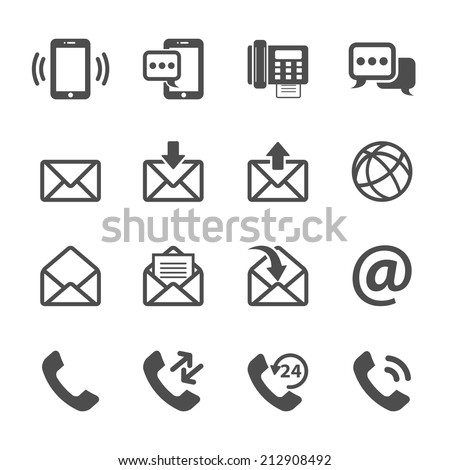 communication of phone and email icon set, vector eps10.