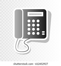 Communication or phone sign. Vector. Blackish icon on transparent background with transition.