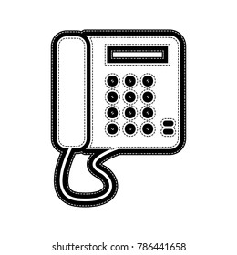 Communication or phone sign. Vector. Flat style black icon on white.