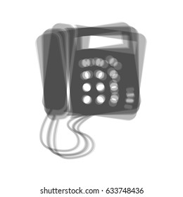 Communication or phone sign. Vector. Gray icon shaked at white background.