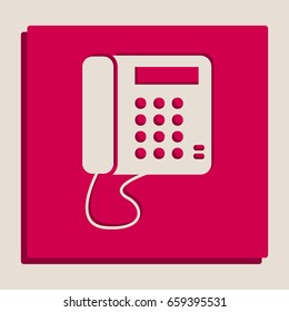 Communication or phone sign. Vector. Grayscale version of Popart-style icon.