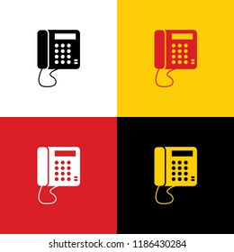 Communication or phone sign. Vector. Icons of german flag on corresponding colors as background.