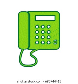 Communication or phone sign. Vector. Lemon scribble icon on white background. Isolated