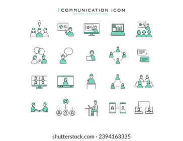 Communication pictogram icon material illustration set