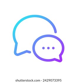 Communication pixel perfect gradient linear ui icon. Social media conversation. Customer support. Line color user interface symbol. Modern style pictogram. Vector isolated outline illustration