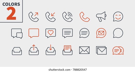 Communication Pixel Perfect Well-crafted Vector Thin Line Icons 48x48 Ready for 24x24 Grid for Web Graphics and Apps with Editable Stroke. Simple Minimal Pictogram Part 1-3