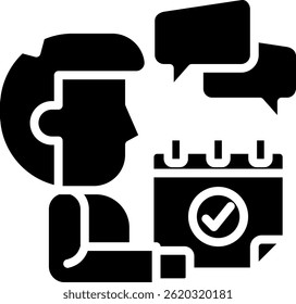 Communication Plan Icon Glyph Vector Illustration
