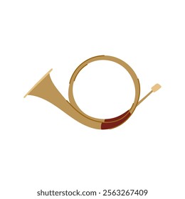 communication post horn cartoon. instrument music, brass sound, al delivery communication post horn sign. isolated symbol vector illustration