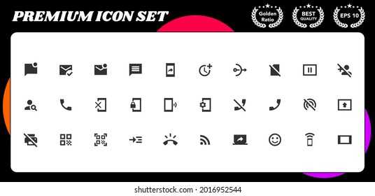 Communication Premium Vector icon set for website and mobile device interface