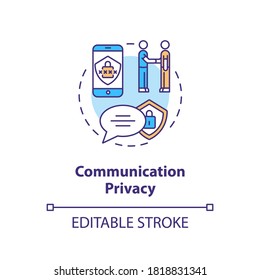 Communication privacy concept icon. Personal messages protection idea thin line illustration. Personal space. Confidentiality. Vector isolated outline RGB color drawing. Editable stroke
