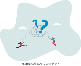 Communication problem, misunderstanding or confusion, mess or chaos communicate, conflict opinion,character for design
