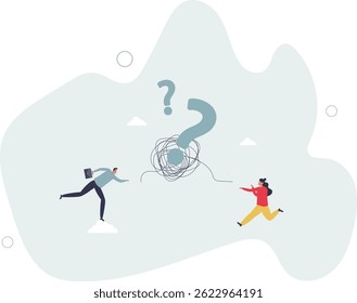 Problema de comunicação, mal-entendido ou confusão, confusão ou caos comunicar, opinião de conflito, discussão ou reunião conceito de conversa, vida de personagem .