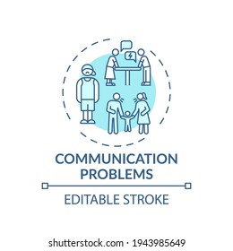 Communication Problems Concept Icon. Online Family Therapy Types. Issues In Talking Between Family Members Idea Thin Line Illustration. Vector Isolated Outline RGB Color Drawing. Editable Stroke